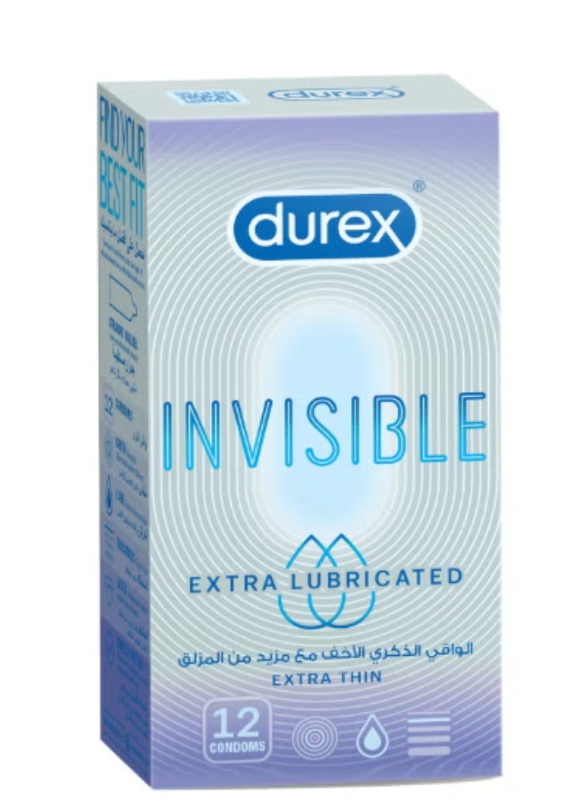 واقيات ذكرية رقيقة للغاية غير مرئية ومزلقة، 12 قطعة - Image 1